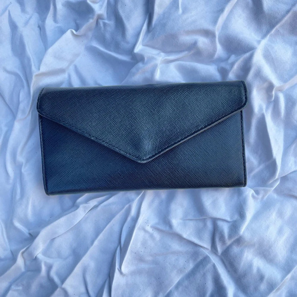 Roots Handbags - Roots black leather wallet, 7.5” x  4” x 0.5”